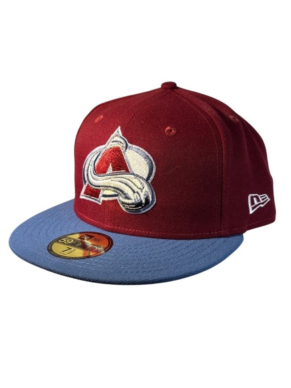 Colorado Avalanche Hat NHL 59Fifty Fitted New Era Size 7 1/2 Burgundy & Blue Cap